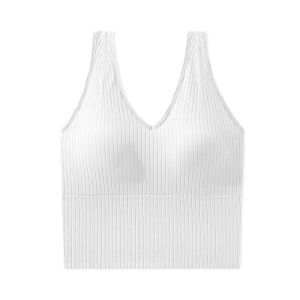 Liền Mạch Thêu Chỉ Quấn Ngực Ngắn Áo Hai Dây Nữ Thời Trang Liền Mạch Thêu Chỉ Áo Croptop Áo Ba Lỗ Thời Trang/ Phong Cách Đa Năng Màu Trơn