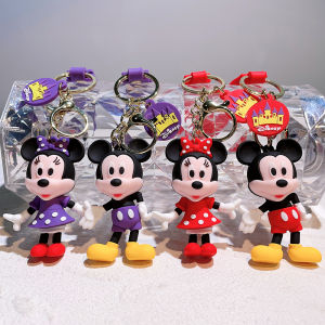 Disney Chuột Mickey Móc Khóa Dễ Thương Búp Bê Minnie Thép Không Gỉ Túi Đựng Xe Móc Khóa Anime Hoạt Hình Sinh Viên Mặt Dây Chuyền Quà Tặng