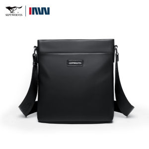 SEPTWOLVES Leather Business Sling Bag Men Waterproof Crossbody Shoulder Bags Side Bags For Men Work Office Casual Commuter