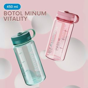 Botol Minum Transparan Tutup Flip Tumbler Olahraga Vitality Warna Bottle Olahraga Anti Tumpah/YH8035