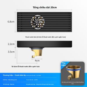 Dải Chắn Rãnh Thoát Nước Chặn Mùi Màu Đen
