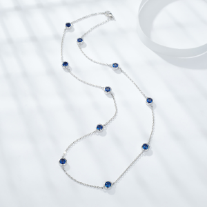 Ins Style Layered 4.0mm round Moissanite Gold Plated 925 Silver Bubble Necklace Women Fashion Jewelry  out New