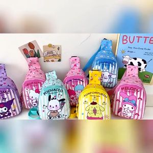 Sanrio Labubu Travel Crossbody Backpack Sanrio Cinnamoroll Kuromi Bag Cartoon Shoulder Handbag beg boys girl cartoon cute chest bag