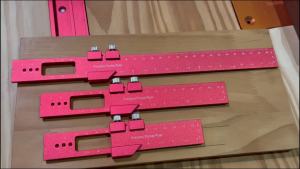 1/3Pcs Precision Pocket Ruler Metal Slide Ruler Inch and MetricAluminum Woodworking Ruler with Slide Stop T-Type Scribing Ruler