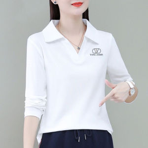 QIAOXIZI | Fashionable Youthful Loose-Fit Long Sleeve T-Shirt for Plus Size Women