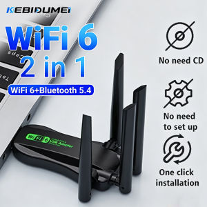 Kebidumei | KEBIDUMEI WiFi 6 BT5.4 USB Adapter 900Mbps Dual Band 2.4G/5Ghz 4 Antenna Wireless Dongle Driver Free For Windows 10 11