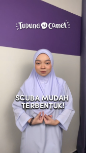 Tudung Sekolah Putih Nila / Mutiara Awning Scuba On Point Lycra Korea By Tudung Si Comel
