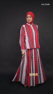 NMR Setelan Rok + Blouse Katun Paris 60s Vol 3448