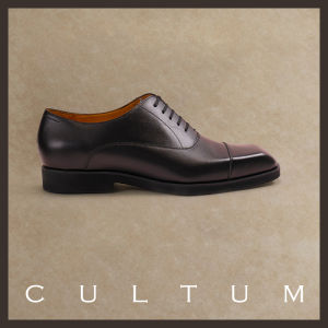 Cultum Mens Oxford Shoes Business Casual Commute Leather Brogue Flat Heel Office Wear Square Head Comfortable Breathable