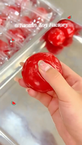 UNRAION Squishy Watermelon Ice Cream Vaseline Watermelon Stress Relief Toy Can Shape Up