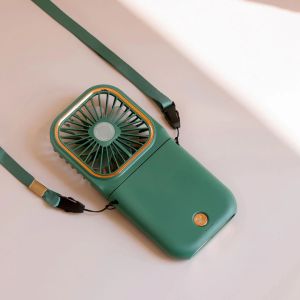 180 Degree Foldable Square Mini Hanging Halter Fan / Portable USB Charging Summer Cool Wind Electric Fan