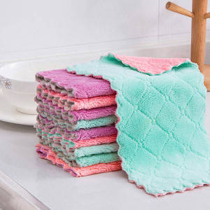 Kitchen Rag Special Absorbent Cleaning Cloths Lint-Free Oil Dishwashing Pad Pot Cleaning for Hygiene Small Tower Linen Tablecloth