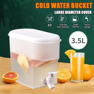 3.5L Water Dispenser Household Refrigerator Cold Kettle With Faucet Ice Water Bucket Jug With Faucet Water Pitcher For Refrigerator Hot & Cold Waterjug With Faucet Water Kettle Beverage Leak Proof Dispenser With Tap Water Jug Large Capacity