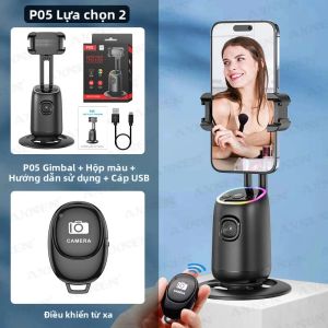 360 °   Giá Đỡ Điện Thoại Di Động Cầm Tay Bluetooth Có Chức Năng Ổn Định Hình Ảnh Xoay Theo Khuôn Mặt Bằng AI Điều Khiển Bằng Cử Chỉ Màu Đen Dành Cho iPhone