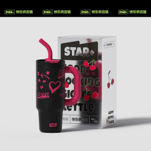 Large Ice Cup Big Mac Insulation Vacuum Cup Straw Cup Good-looking Female Student Large Capacity Ceramic Inner Pot Cup