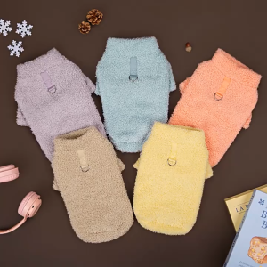 Áo lông mềm mịn giữ ấm kèm khoen móc dây dắt cho Chó Mèo Hello Baby (hàng mới về) - Love Pets Shop