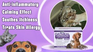 For sensitive skin anti-itch dry coat Prolific Tails Oatmeal Concentrate Soap 135g for Cats & Dogs with Aloe Vera a natural defense against mosquitos fleas and ticks & Neem Extract that repel ticks fleas and other parasite