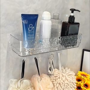 ที่วางสบู่ กล่องสบู่ มีตะขอ ชั้นวางของในห้องน้ำ ติดตั้งโดยไม่ต้องเจาะผนัง ชั้นเก็บของ Cutieworld