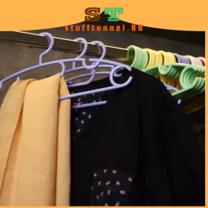 Gantungan 10pcs Gantungan Baju Round Hitam Tidak Mudah Patah LenturPremium Termurah