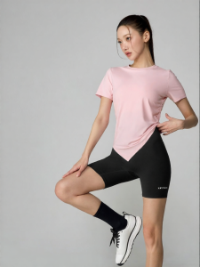 Pleated Irregular Hem Short Sleeve T-Shirt UV Protection