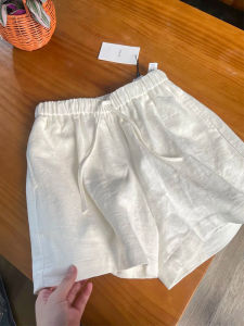 YIFANSHI | Quần Short Culottes Form Rộng Từ Vải Cotton và Linen Màu Trắng