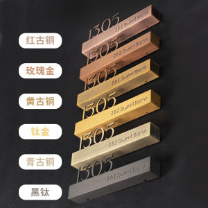 Stainless Steel Outdoor Luminous Door Number Plaques Hotel Villa Private Room Entrance Metal Signboards Customizable