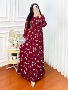 Gamis setelan hijab kekinian terbaru Rayon twill mix motif//ASHIRA SET HIJAB SEGI 4 DAN SET HIJAB BERGO
