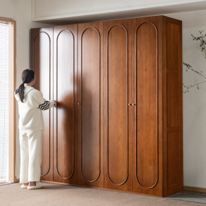 YIJU NIAO | Round Arch Solid Wood Vintage Wardrobe
