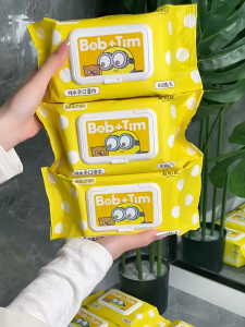 Paraben Free 80pcs Baby Wet Wipe Tissue with Antibacterial Cover Minions Hand Wipes Towels Tisu Basah Bayi 宝宝湿纸巾