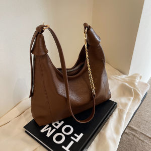 Large Capacity Tote Bag Fashionable Commuter Bag Womens Shoulder Crossbody Bag Stylish PU Leather Zipper Closure Handbag