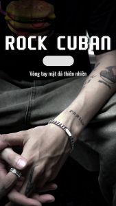 Vòng tay ODIN Rock Cuban - mặt đá thiên nhiên Onyx | Khổng tước | Xà cừ - kết hợp với dây thép không gỉ 316L
