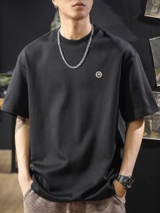 เสื้อยืดแขนสั้นสีพื้นสำหรับผู้ชาย Vancl ฤดูร้อน 2025 ทรงหลวม ผ้าฝ้ายผสมโพลีเอสเตอร์ ทรงปกติ คอกลม แฟชั่น