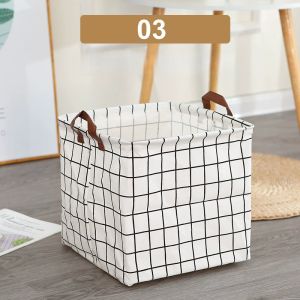Foldable Cotton Linen Laundry Basket Dirty Clothes Hamper Household Storage Organizer Multifunctional Sundries Storage Bin
