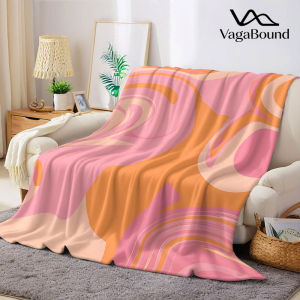 BILIBILI | Pink Orange Liquid Swirl Flannel Blanket Warm Soft Halloween Christmas Decorative Couch Warm Cozy All-Season Gift