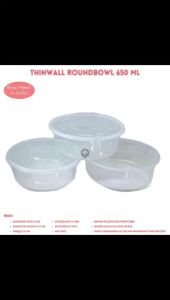 Thinwall Roundbowl 650 Ml Food Container Thinwall (Isi 25 Pcs-R.B650)