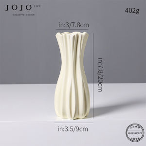 JOJOS L PD French Style Ceramic Flower Vase Creamy Elegant Sensation Desktop Decorative Ornament Unique Shape Handmade Craft