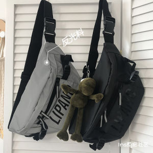Liu Gongzi Korean-style Polyester Chest Bag with Zipper Closure and Reflective Elements Casual Scenario Universal Womens Bag