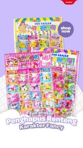 Penghapus Pensil Karakter / Penghapus Karakter Lembar 3*20pak