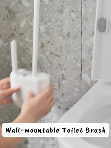 Nuvia Multifunction Multi-functional Toilet Brush Wall Mounted Toilet Brush and Holder White Toilet Cleaner Brush Deep Cleaning Bathroom Set