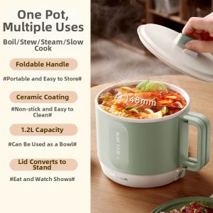[China Plug Adapter Needed] Bear | Multi-functional Electric Hotpot