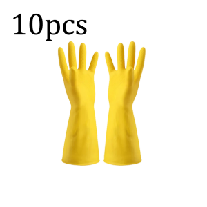 1/3/5/10PCS ถุงมือยางล้างจานกันน้ําหนาเนื้อยาง Latex ป้องกันแรงงานสวมใส่ทํางานในครัวเรือน