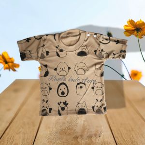 KAYLA KIDS - kaos setelan pendek kancing pundak sablon anak usia 3-18 bulan