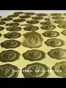 100pcs Gold Embossed Wax Seal Envelope stickesSubstitute to Wax Seals for Greeting Cards Gift Decoration