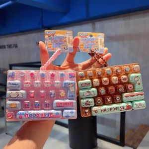 Bandai | 26Grid Keycap Clicker Anti Stress Fidget Keyboard Keychain Decompression Button Cartoon Hand Relax Party Favor Gift 26구 키캡 키링
