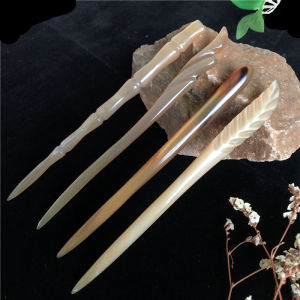 Natural Handmade Horn Horn Hairpin Chinese Style Classical Hairpin Fancy Hair Braiding Accessories Hair Clasp Hairpin White