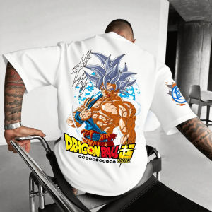 ​ ​ เสื้อยืดแขนสั้นลายการ์ตูนดราก้อนบอลซูเปอร์สำหรับผู้ชาย เสื้อยืดลำลองสไตล์สตรีทแวร์ลายกราฟิก ผ้าฝ้ายทรงหลวม โอเวอร์ไซส์ เสื้อผ้าสไตล์ Y2K