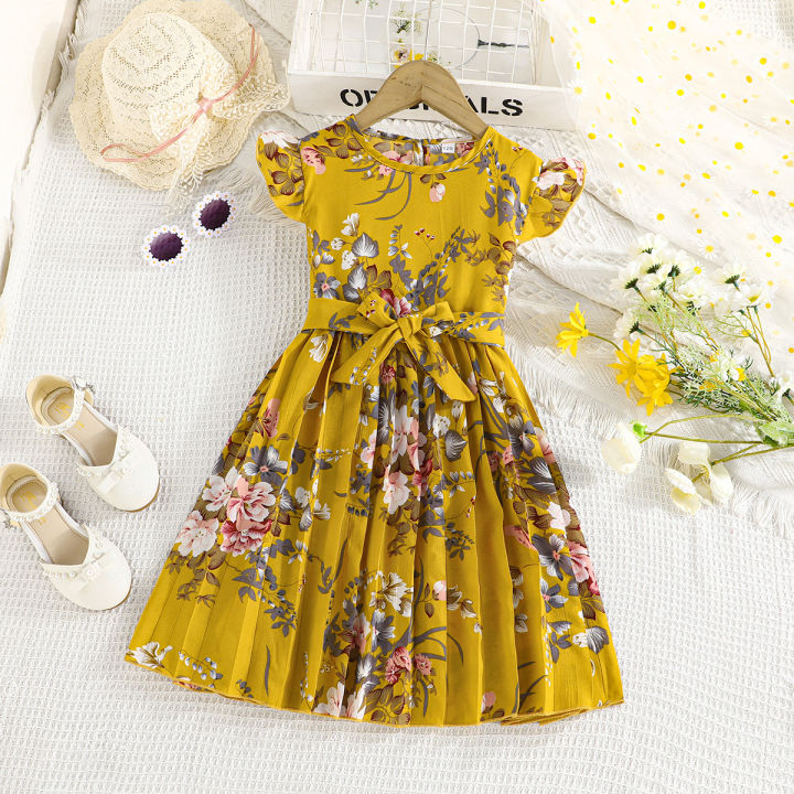 KIDS RELAXED SHIRRED WAIST DRESS 4-10 FRESCO FAIRYTALE