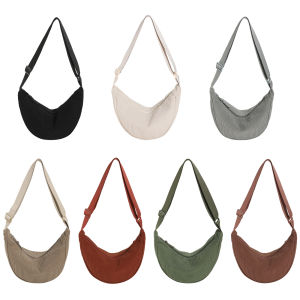 Casual Womens Crossbody Bag in Solid Color with Adjustable Strap Durable Corduroy Material Perfect for Shopping and Outings