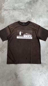 Áo Thun Wash DAPPERANDMORE Cheating Love Form Rộng Oversize 100% Cotton 300GSM - Brown