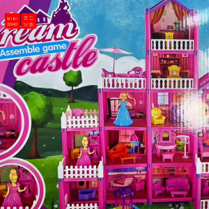 Mainan DIY Edukasi Anak Princess Dream Castle Rumahan Doll Play House Kado Ulang Tahun Cewek Perabot
